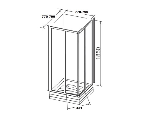 RAVAK 14V7010211 Душевая кабина SRV2- 90 S Белый PEARL