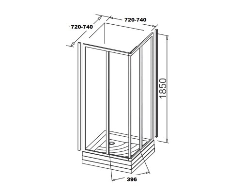 RAVAK 14V30102ZG Душевая кабина SRV2- 75 S Белый GRAPE