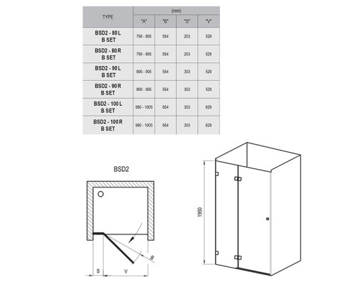 RAVAK D01000A084 Держатель B-SET BSD 2 - L 80, 90 Хром