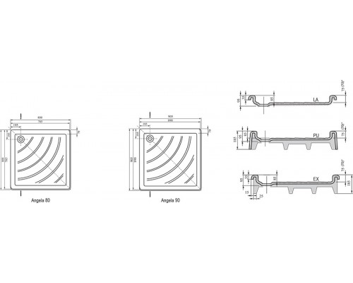 RAVAK A004401320 Поддон ANGELA- 80 EX-R