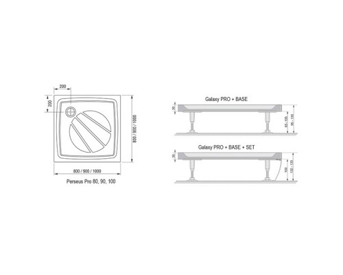 RAVAK XA034401010 Поддон PERSEUS PRO 80