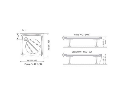 RAVAK XA037701010 Поддон PERSEUS PRO 90