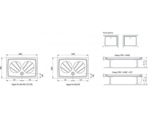 RAVAK XA03G701010 Поддон GIGANT PRO 120x90
