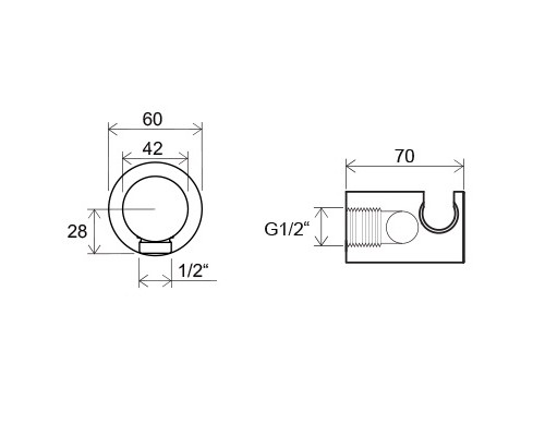 RAVAK X07P206 706.00 Настенный вывод для душа с держателем
