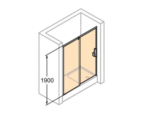 HUPPE дверь односекц раздв для ниши 120см (проф гл хром, стекло проз)140402069321