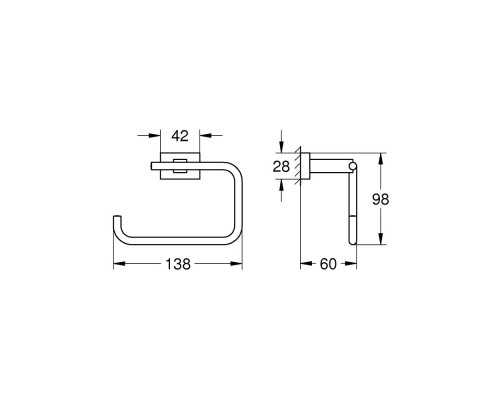 Тримач для туалетного паперу Grohe Essentials Cube New 40507001