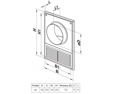 2669 Решетка ВЕНТС МВ 125 Квс (100210830011)