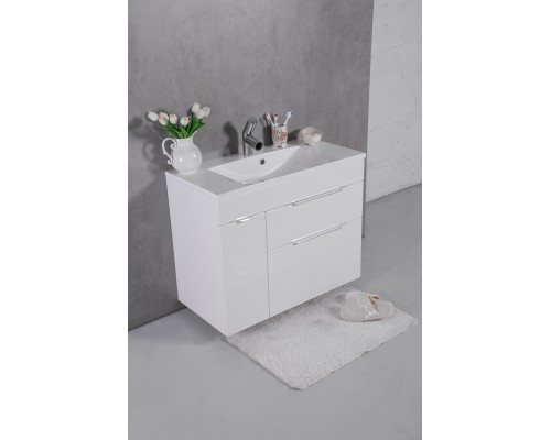 FANCY MARBLE (Bermuda 2 +2809101 )Шкафчик подвесной с раковиной "Ashley 900C", 895х454х795