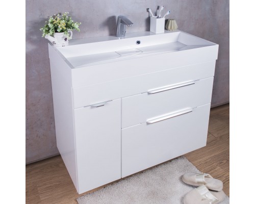 FANCY MARBLE (Bermuda 2 +2809101 )Шкафчик подвесной с раковиной "Ashley 900C", 895х454х795