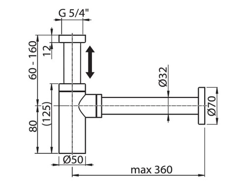 RAVAK X01371 Сифон для умывальника Хром