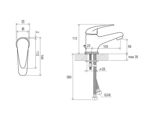 RAVAK X070002 SN 012.00 Смеситель для умывальника