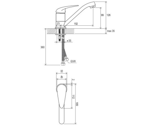 RAVAK X070009 SN 015.00 Смеситель для умывальника