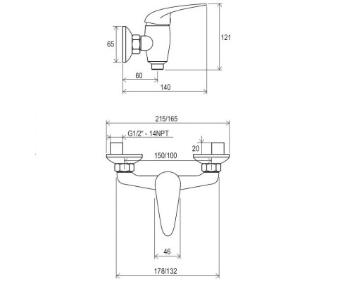 RAVAK X070005 SN 032.00 / 100 Смеситель для душа