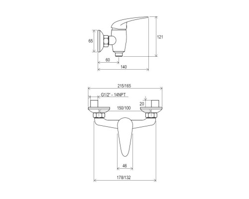 RAVAK X070006 SN 032.00 / 150 Смеситель для душа