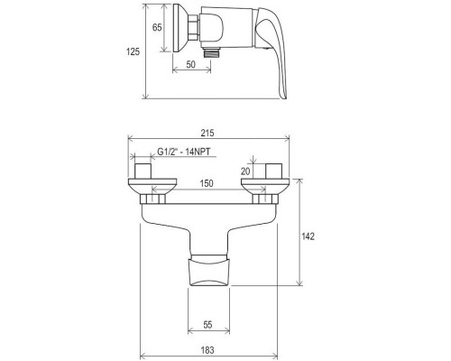 RAVAK X070012 RS 032.00 / 150 Смеситель для душа