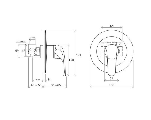 RAVAK X070015 RS 062.00 Смеситель скрытого монтажа