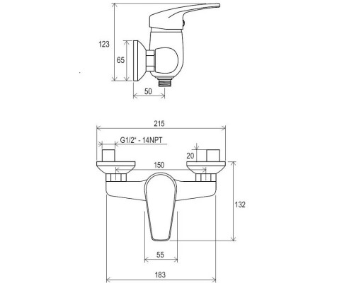 RAVAK X070018 NO 032.00 / 150 Смеситель для душа