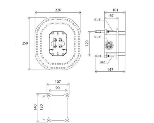 RAVAK X070052 RB 070.50 Встроенный механизм R-box