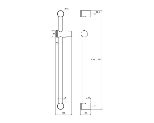 RAVAK X07P012 972.00 Подвижный душевой держатель 60 см