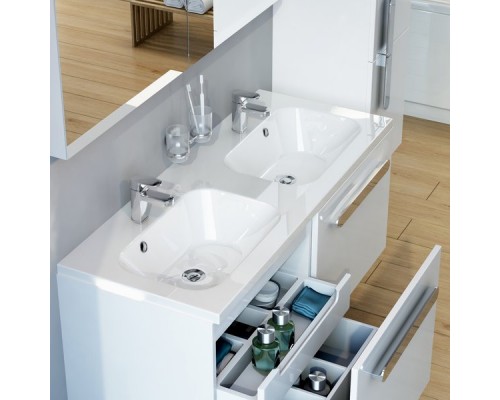 RAVAK XJG01112000 Умывальник CHROME 1200 двойной Белый с отверстиями