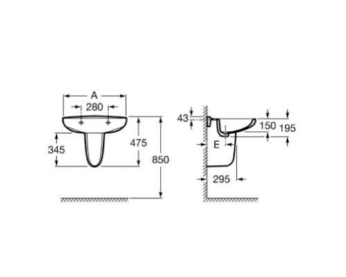 ROCA A336312005 Victoria напів-п'єдестал, з комплектом кріплень