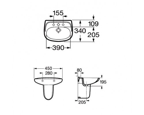 ROCA Victoria напів-п'єдестал для раковини A325314005,