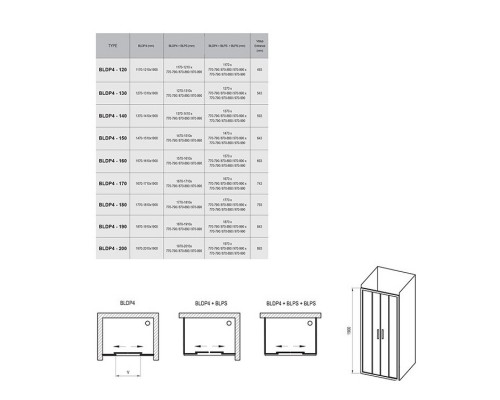 RAVAK 0YVS0100Z1 Душевые двери BLDP4- 160 Белый TRANSPARENT