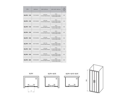 RAVAK 0YVY0U00Z1 Душевые двери BLDP4- 180 Сатин TRANSPARENT