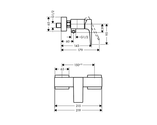 Hansgrohe 32560000 Metropol смеситель д/душа однорыч.