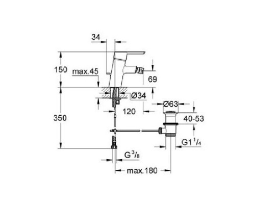 GROHE Feel Смеситель для биде, однорычажный 32558000