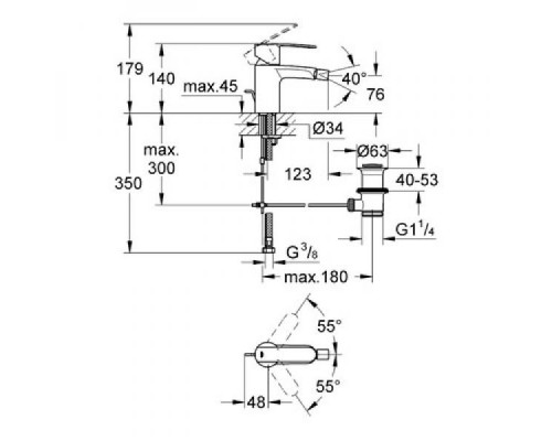 GROHE Wave Cosmopolitan Смеситель для биде, однорычажный 23226000