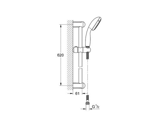 GROHE New Tempesta Душевой набор, 600мм + полочка