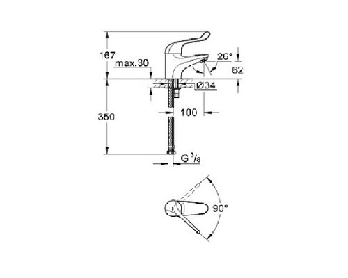 GROHE Euroeco Special Смеситель для раковины, однорычажный 32789000
