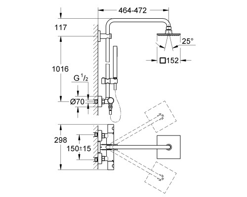 GROHE Euphoria 27932000 душевая система с термостатом