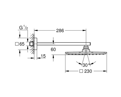 GROHE Rainshower Allure 230 26064000 верхний душ с душевым кронштейном 286 мм