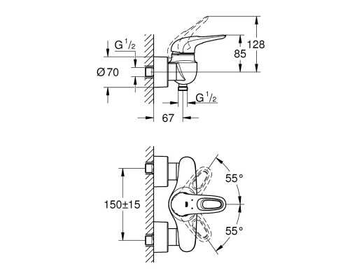 GROHE Eurostyle 33590003 смеситель для душа