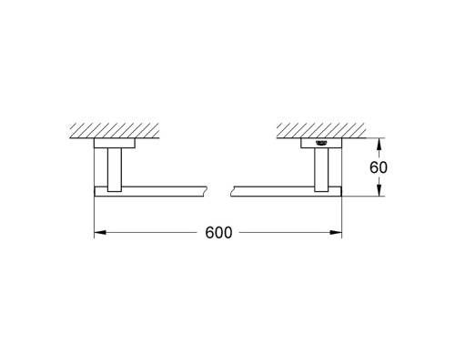 GROHE Essentials Cube Держатель для банного полотенца, хром 40509001
