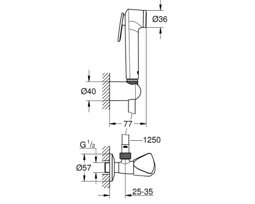 GROHE Tempesta 27514001 Trigger spray (старый арт. 27514000) набор для гигиен. душа с краном