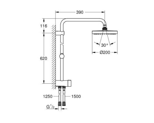 GROHE New Tempesta 200 Душевая система 27389001