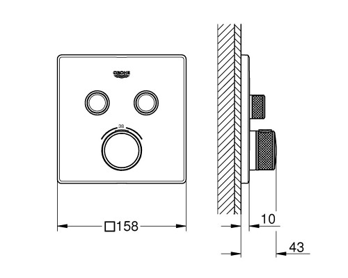 GROHE Grohtherm SmartControl 29124000 термостат для скрытого монтажа на 2 выхода