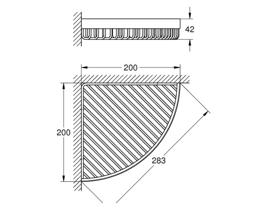 GROHE Selection Cube Полочка-решетка, угловая 40809000