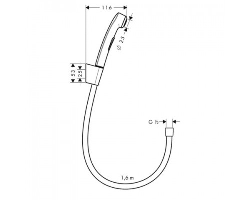 HANSGROHE 32128000 биде лейка + шланг 160 см+ кронштейн