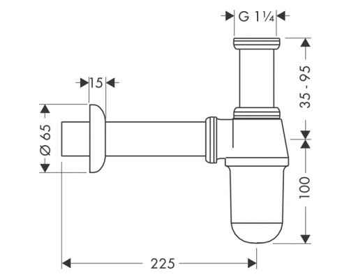 HANSGROHE 52053000 сифон-стакан