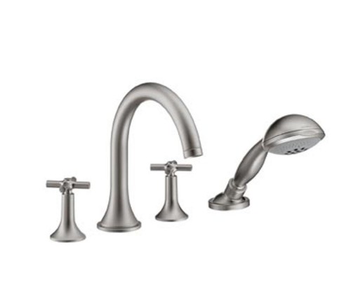 HANSGROHE Axor Terrano - смеситель на край ванны на 4 отверстия (крестики) сатинокс HANSGROHE 374478