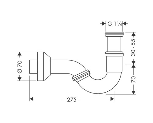 Hansgrohe 55237000 Сифон трубчатый, для биде