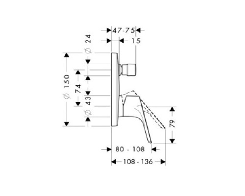 HANSGROHE Focus E2 31945000 смеситель встроенный для душа с переключ.