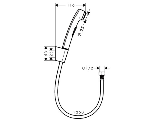 HANSGROHE 32129000 биде лейка + шланг 125 см + кронштейн