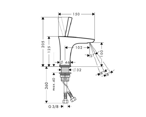 Hansgrohe 15075400 PuraVida Смеситель для раковины