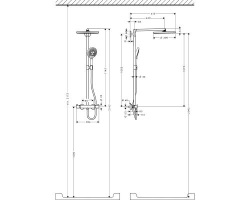 Hansgrohe 27114000 RD Select E 300 Showerpipe душ.сист.