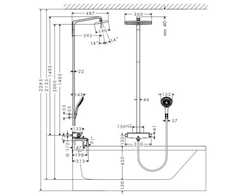 Hansgrohe 27113000 RD Select E 360 Showerpipe душ.сист.